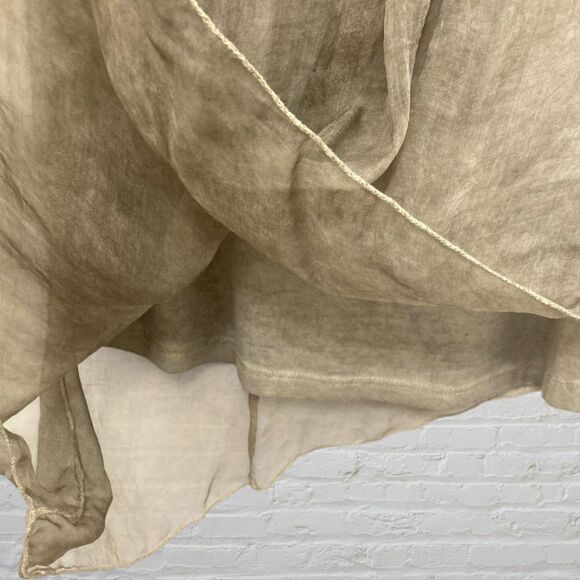 H Trend Italy Silk Lace Blouse S Beige Asymmetric Hem Made in Italy - Picture 11 of 14